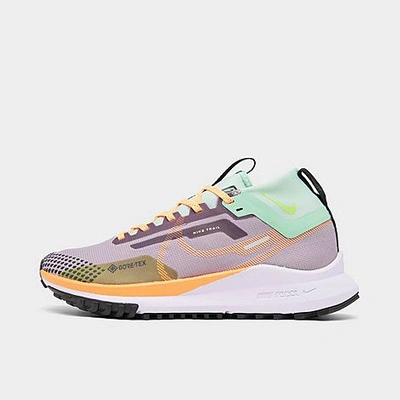 Shop Nike Women's React Pegasus Trail 4 Gore-tex Waterproof Trail Running Shoes Size 6.5 In Purple Smoke/peach Cream/enamel Green