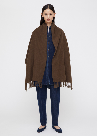 Shop Totême Classic Wool Scarf Washed Brown