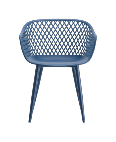 Shop Moe's Home Collection Piazza Outdoor Chair In Dark Blue