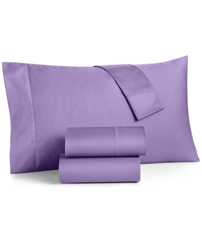 Shop Charter Club Damask Solid 550 Thread Count 100% Cotton 3-pc. Sheet Set, Twin, Created For Macy's In Amethyst