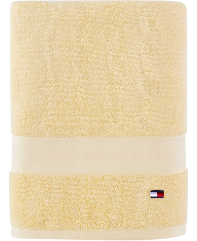 Tommy Hilfiger Modern American Solid Cotton Bath Towel, 30" X 54" Bedding  In Sunshine | ModeSens