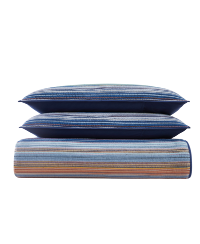 Brooklyn Loom Met Stripe Yarn Dye 3 Piece Quilt Set, Full/queen In Multi