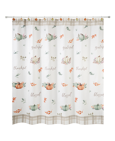 Shop Avanti Grateful Patch Harvest Printed Shower Curtain, 72" X 72" In Multicolor