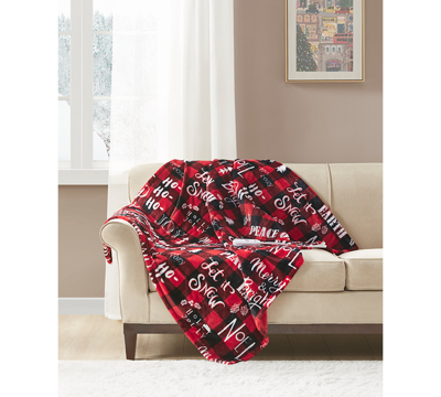 Shop Premier Comfort Novelty Printed Electric Plush Throw, 50" X 60", Created For Macy's Bedding In Plaid