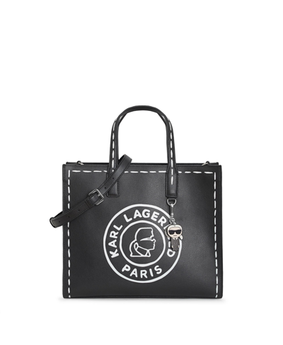 Shop Karl Lagerfeld Nouveau Tote In Black Core
