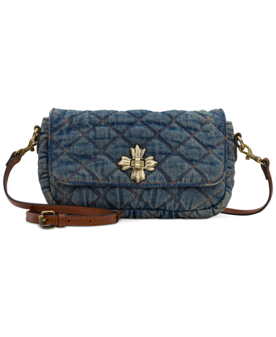 Shop Patricia Nash Denim Kensie Crossbody In Quilted Denim Stonewashed