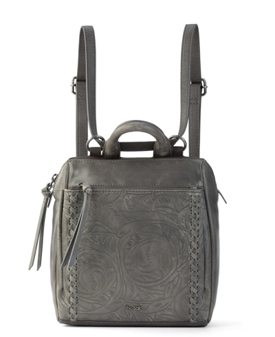 Shop The Sak Loyola Convertible Small Leather Backpack In Slate Leaf