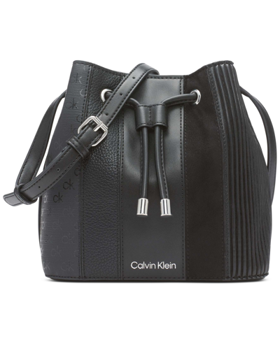 Shop Calvin Klein Gabrianna Mini Bucket Bag In Black Combo