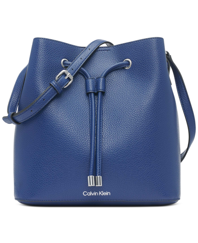 Shop Calvin Klein Gabrianna Bucket Bag In Medieval Blue