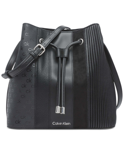 Shop Calvin Klein Gabrianna Bucket Bag In Black Combo