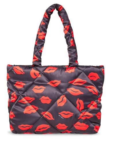 Shop Betsey Johnson Women's Holding Pattern Pillow Tote Bag In Red