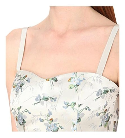 Shop Alexander Mcqueen Floral-jacquard Satin Mini Dress In Ivory Mix