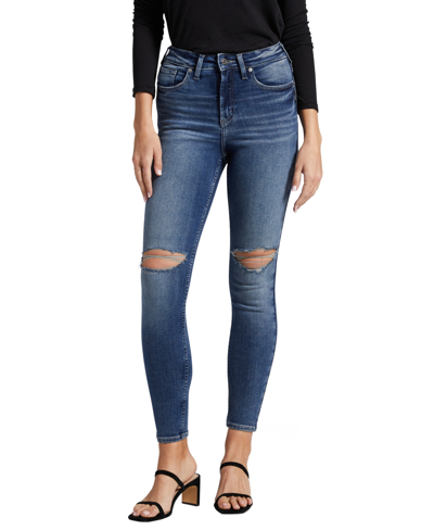 Shop Silver Jeans Co. Women's Infinite Fit One Size Fits Four High Rise Skinny Jeans In Indigo