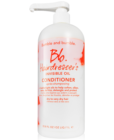 Shop Bumble And Bumble Hairdresser's Invisible Oil Hydrating Conditioner Jumbo, 33.8 Oz. In No Color