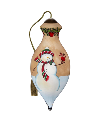 Shop Precious Moments Ne'qwa Art 7221114 Bright And Shiny Christmas Hand-painted Blown Glass Ornament In Multicolor