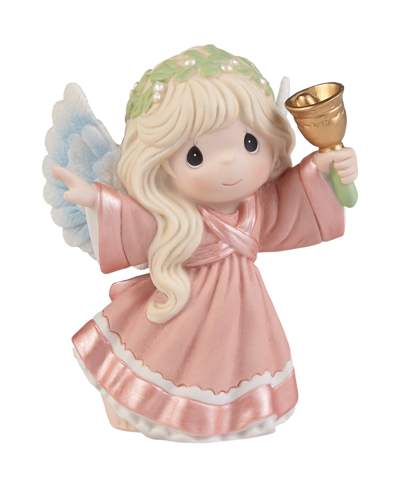 Shop Precious Moments 221044 Ringing In Holiday Cheer Annual Angel Bisque Porcelain Figurine In Multicolor