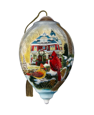 Shop Precious Moments Ne'qwa Art 7221126 Winter Beauty Hand-painted Blown Glass Ornament In Multicolor