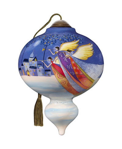 Shop Precious Moments Ne'qwa Art 7221106 Angels We Have Heard On High Hand-painted Blown Glass Ornament In Multicolor