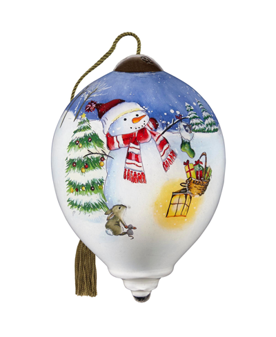 Shop Precious Moments Ne'qwa Art 7221115 Christmas In The Forest Hand-painted Blown Glass Ornament In Multicolor