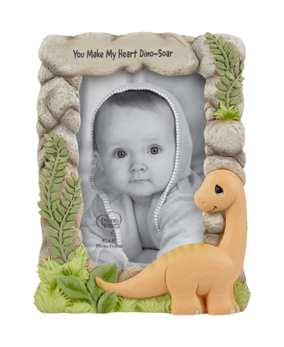 Shop Precious Moments 221409 You Make My Heart Dino-soar Resin, Glass Photo Frame In Multicolor