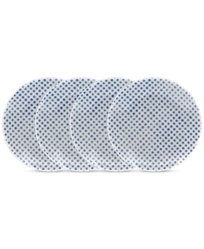 Noritake Hammock Coupe Appetizer Plates, Set Of 4 In Blue