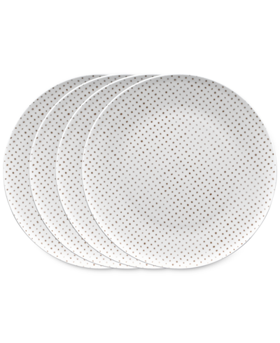 Noritake Hammock Dots Coupe Dinner Plates, Set Of 4 In Beige