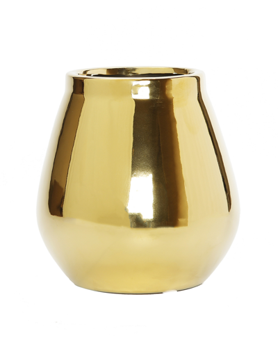 Shop Vivience Polished Vase In Gold-tone