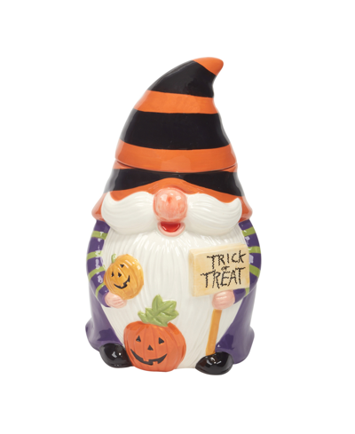 Shop Certified International Halloween Gnomes 3-d Cookie Jar In Orange