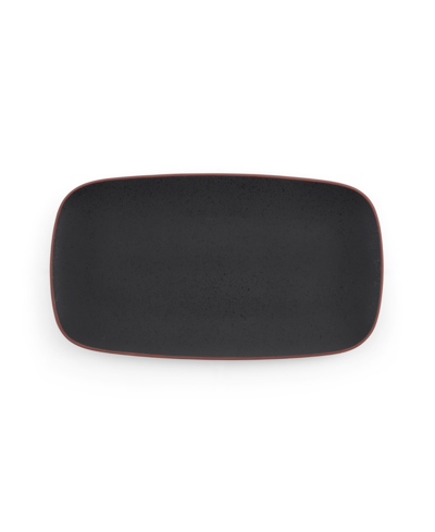 Shop Nambe Taos Soft Rectangular Platter In Black