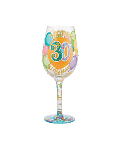 Shop Enesco Lolita Happy 30th Birthday Wine Glass, 15 oz In Multi