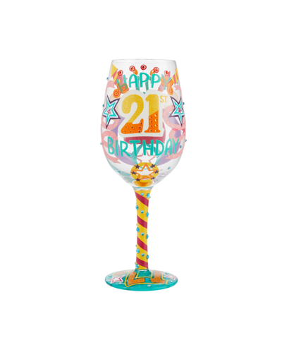 Shop Enesco Lolita Happy 21st Birthday Wine Glass, 15 oz In Multi