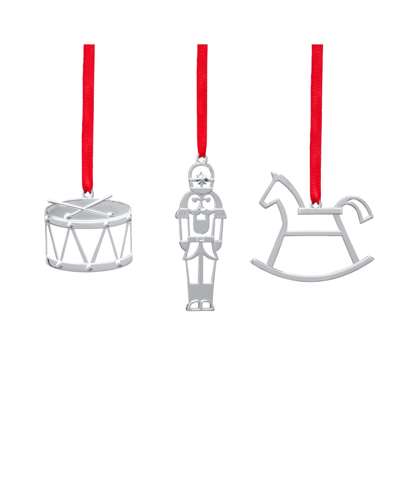 Nambe Holiday Mini Ornaments, Set Of 3 In Silver-tone