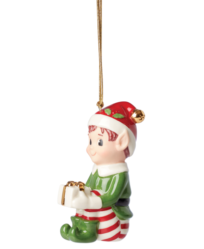 Shop Lenox Elf Ornament In Green And Ivory