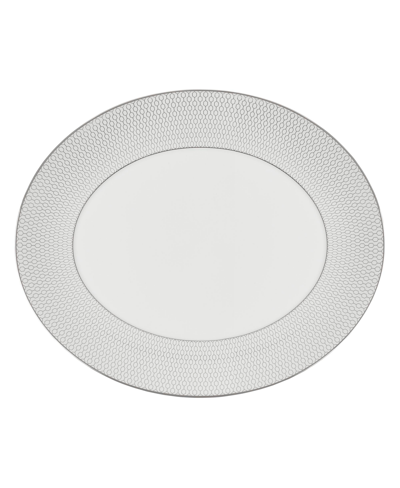 Shop Wedgwood Gio Platinum Oval Serving Platter, 13" In Multi