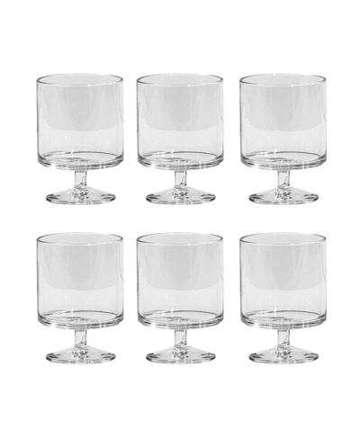 Shop Tarhong Stacking Wine Premium Acrylic Goblet Glasses, Set Of 6 In Clear