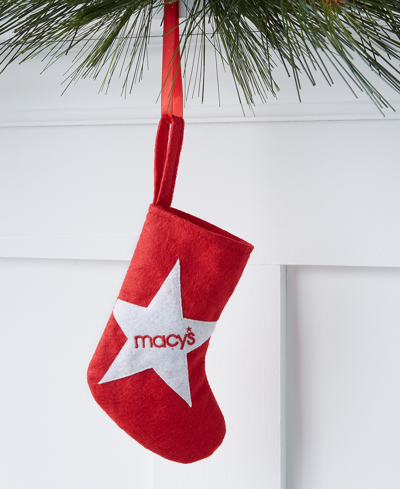 Shop Holiday Lane Macy's White Star With Red Mini Stocking Ornament, Created For Macy's