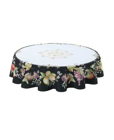 Shop Laural Home Tuscan Fruit Sketch 70" Round Tablecloth In Black
