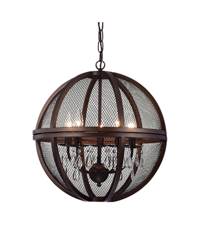 Shop Home Accessories Manin 20" 5-light Indoor Pendant Lamp With Light Kit In Brown