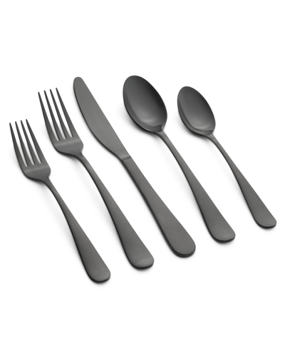 Cambridge Silversmiths Rhiannon Black Satin 45 Piece Flatware Set, Service For 8 In Black
