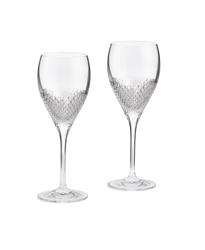 Shop Vera Wang Wedgwood Diamond Mosaic Goblet, Set Of 2 In Clear