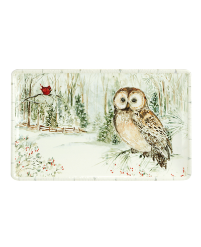Certified International Winter's Walk Rectangular Platter In White