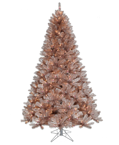 Shop Perfect Holiday Pre-lit Rose Gold-tone Oregon Fir Tinsel Tree Instant Connect, 5"