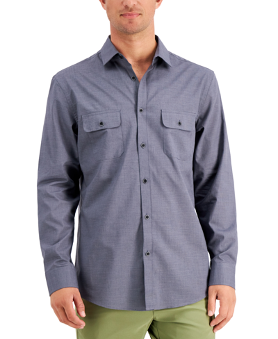 Shop Alfani Men's Regular-fit Solid Shirt, Created For Macy's In Boulder