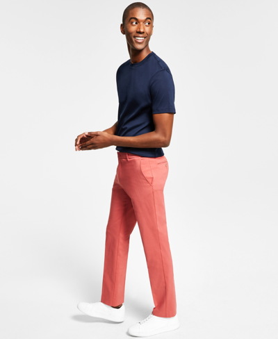 Shop Tommy Hilfiger Men's Modern-fit Th Flex Stretch Comfort Solid Performance Pants In Red
