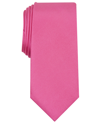 Shop Alfani Men's Solid Texture Slim Tie, Created For Macy's In Magenta