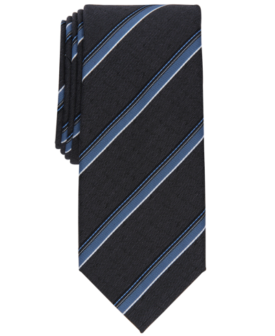 Shop Alfani Men's Slim Stripe Tie, Created For Macy's In Black