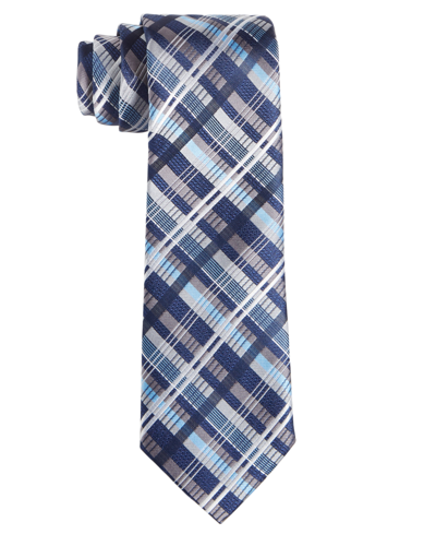 Shop Perry Ellis Men's Finlay Geometric-print Tie In Charcoal