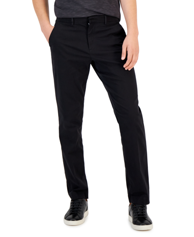 Perry Ellis Portfolio Men's Slim-fit Performance Stretch Solid Herringbone Dress Pants In Charcoal
