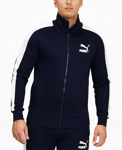 Shop Puma Men's Icon T7 Track Jacket In Peacoat Navy