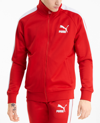 Shop Puma Men's Icon T7 Track Jacket In Red